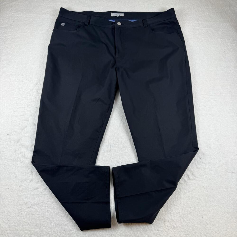 Peter Millar Pants Mens Size 42x32 Gray Chino 5 Pocket Microfiber Casual Golf